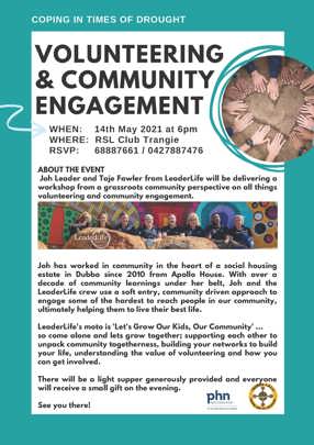 Volunteering and Community Engagement Coping in Times of Drought